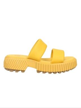 NWT Sorel Ona Streetworks Slide Mid Sandals - Yellow Ray -  8.5